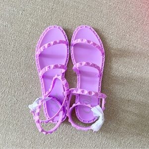 NWT Celia Lavender Jelly Studded Gladiator Sandals Size 8